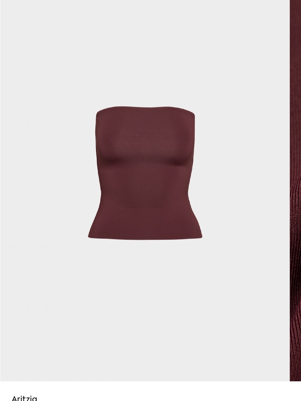 Aritzia Original Contour Tube Top sculpting stretch Sumac Burgundy Large NWT